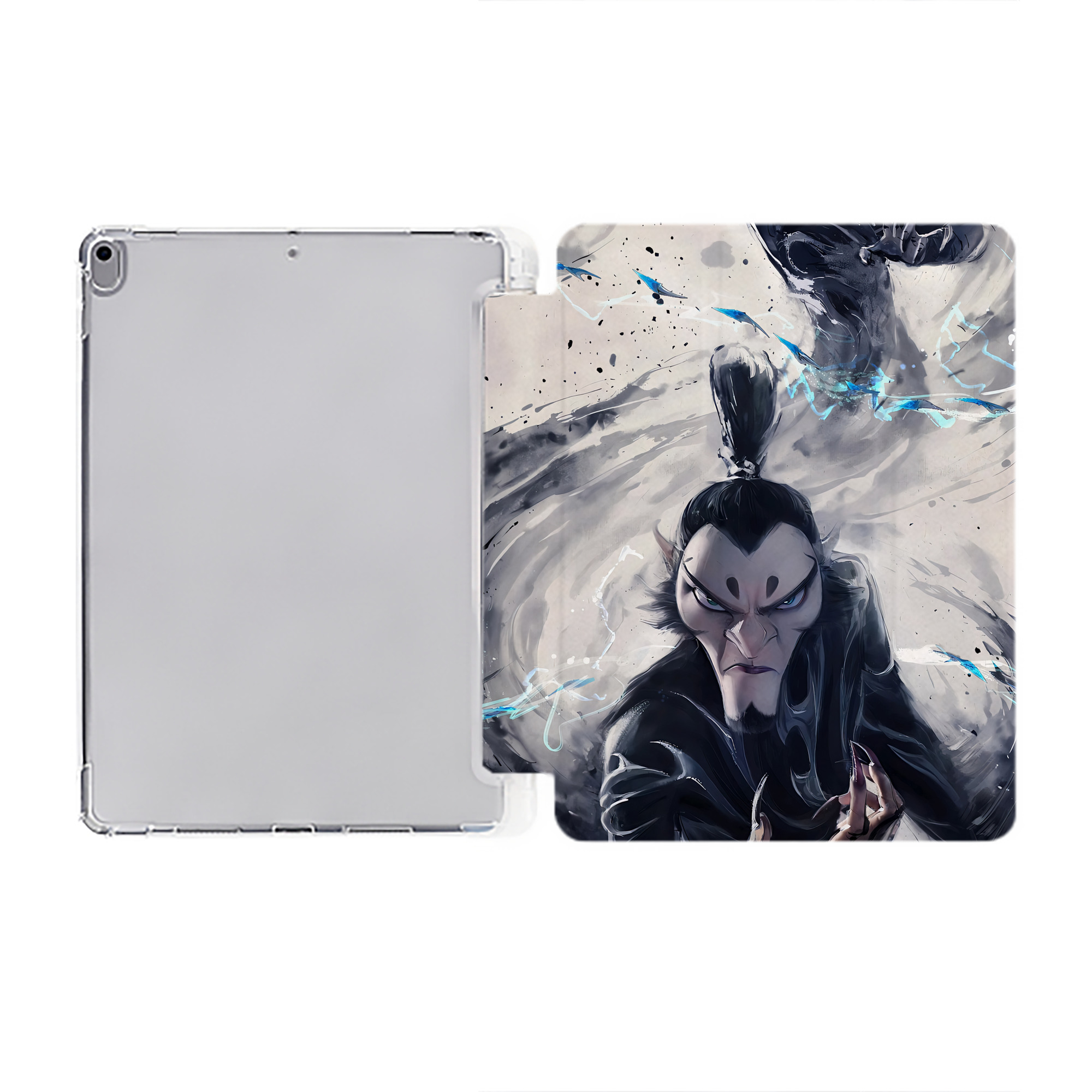（画像用） Ne Zha 2 ナタ 魔童の大暴れ IPad ケース ペン収納付き 三つ折りスタンド PUレザー×シリコン 対応機種9.5/10.5/10.9インチ